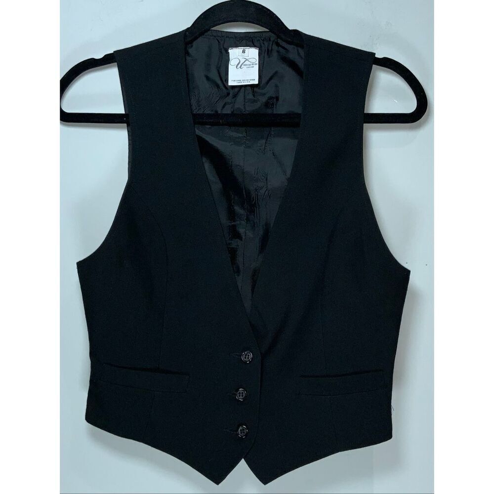 Black vintage 90s uniform vest size 6